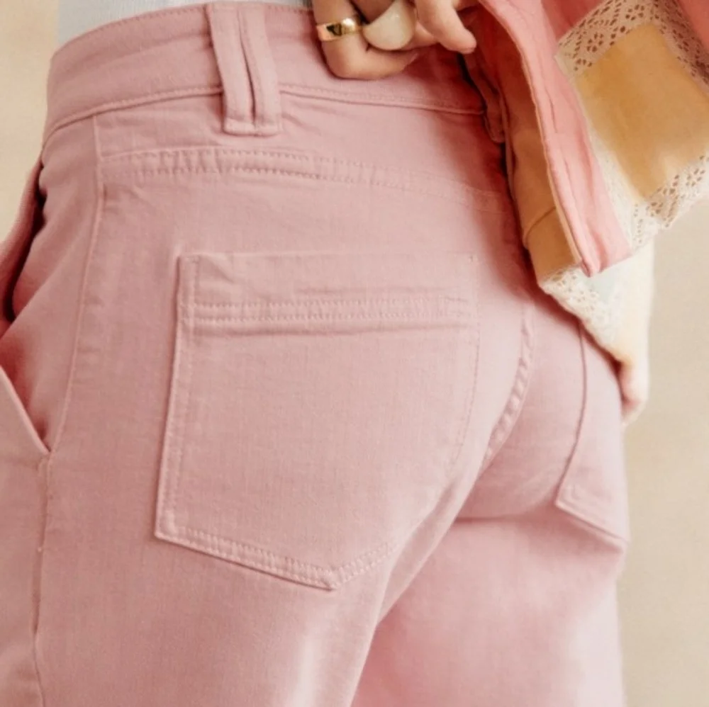 Sezane Manu Trousers in Pink size 42 NWT